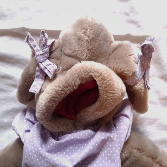 Vintage 1981 Ganz 18" Wrinkles Dog Hand Puppet Plush Doll with Dress - Picture 5 of 16